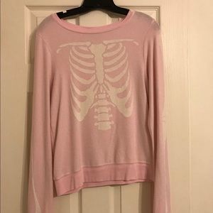 Wildfox pink skeleton sweater